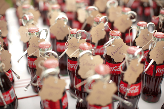 Personalized Coca-Cola wedding favors