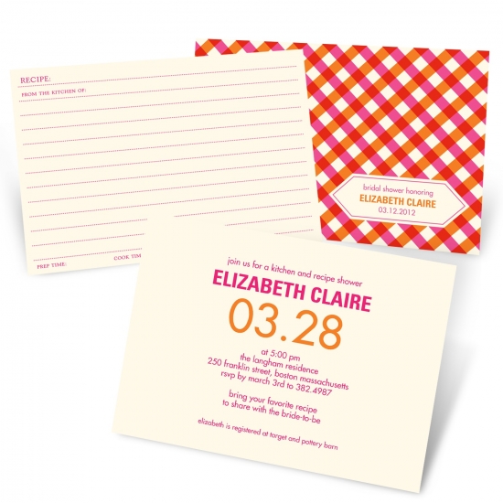 Recipe Bridal Shower Invitations -- Ingredients for Love