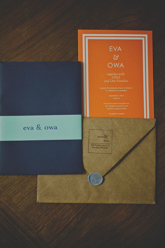 Elegant wedding invitation with envelope and wax seal