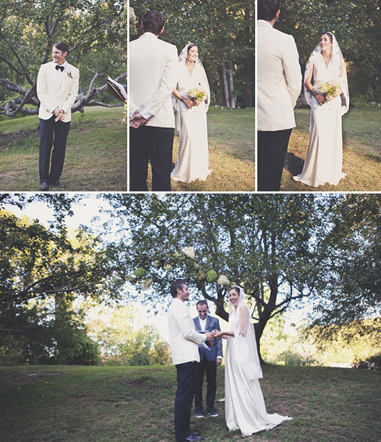 Outdoor wedding ceremony under a tree