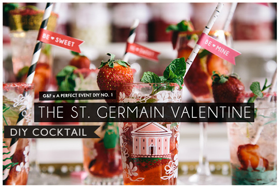 DIY St Germain Valentine cocktail recipe