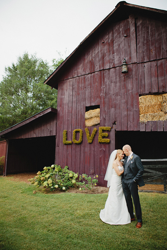 Rustic barn wedding, couple in love