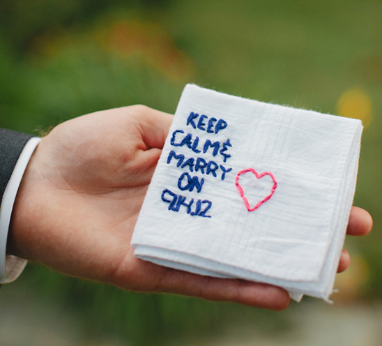 embroidered wedding handkerchief