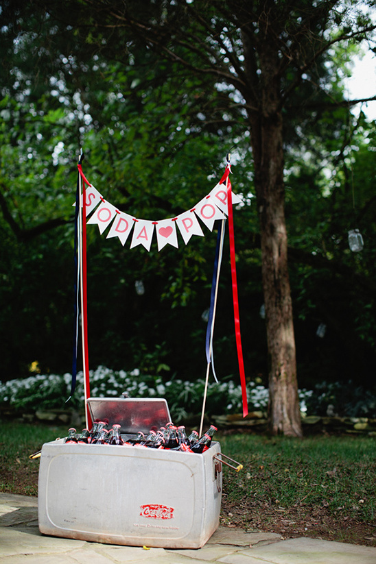 Soda pop banner and cooler