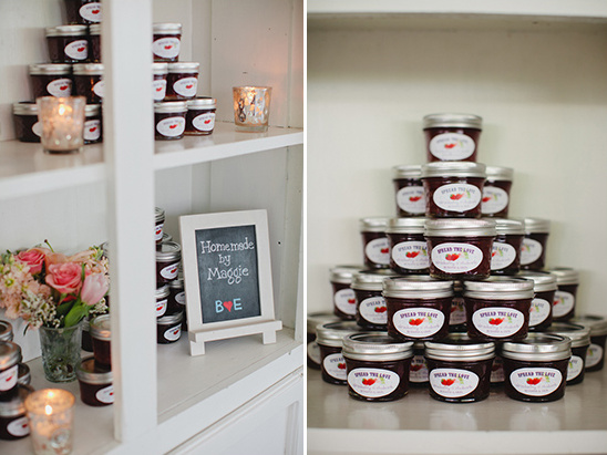 Homemade jam favors by Maggie for wedding