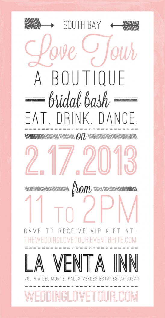 South Bay Love Tour Bridal Bash event flyer at La Venta Inn