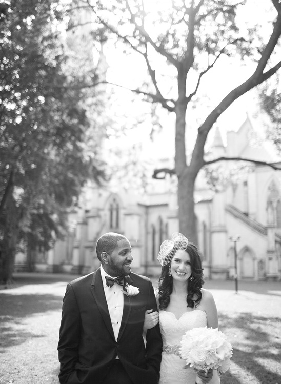 Happy couple wedding day outside
