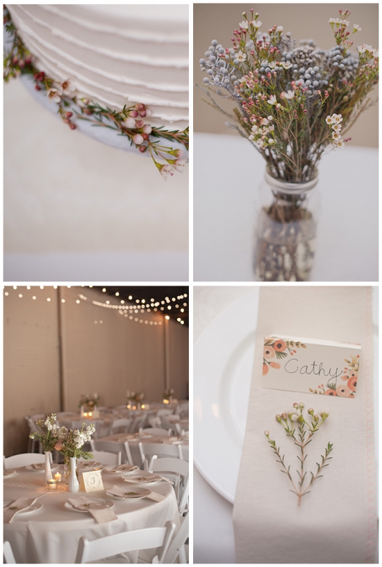 Elegant wedding decor with floral arrangements and table settings