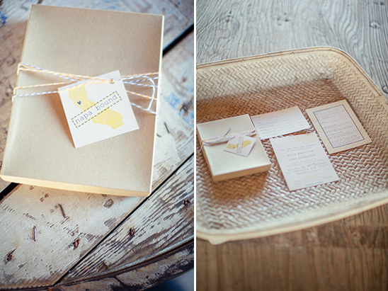 Wedding invitations with Napa Bound theme presented beautifully