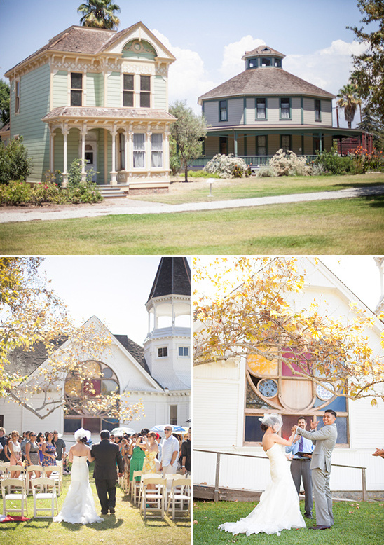 So Cal Blue And Yellow Backyard Wedding Reception