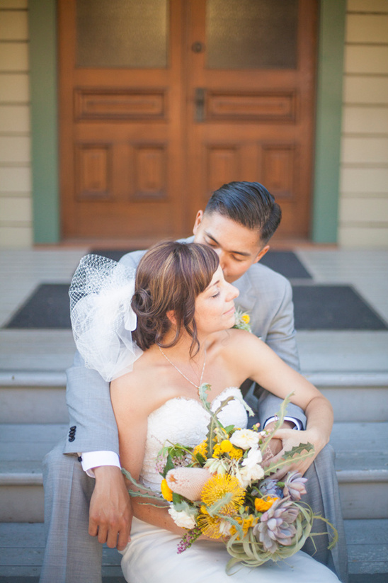 So Cal Blue And Yellow Backyard Wedding Reception