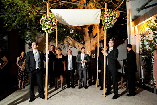 Wedding ceremony under a chuppah