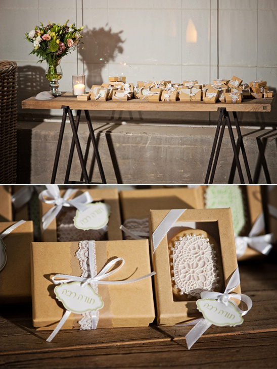Decorated cookies in gift boxes