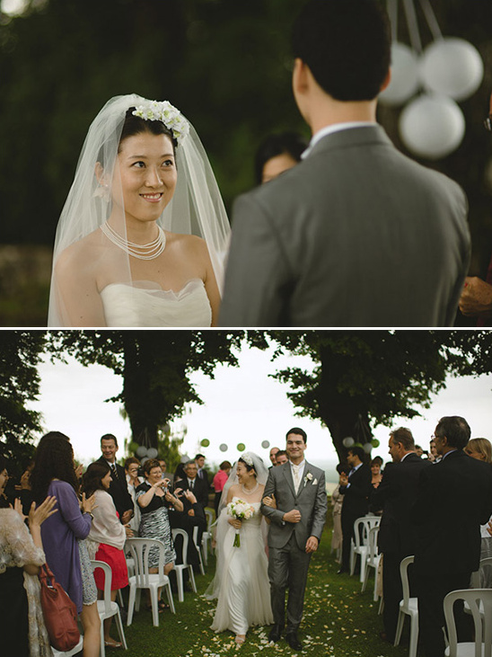 Bride and groom exchanging vows at wedding ceremony