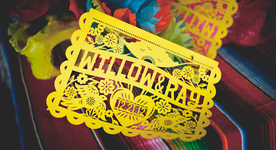 Willow and Ray papel picado wedding decoration