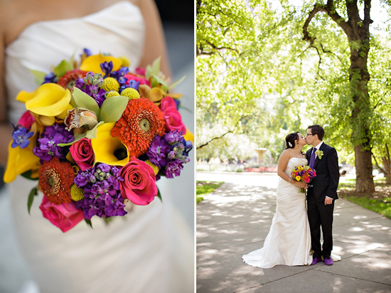 Chicago Summer Wedding with Colorful Bouquet