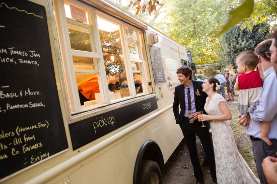 Food truck at wedding reception