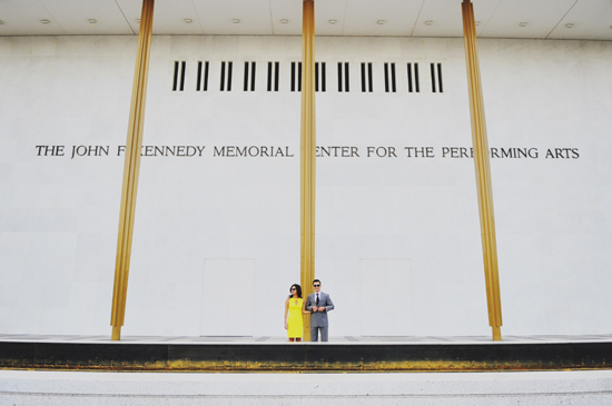 modern engagement session at the John F. Kennedy center