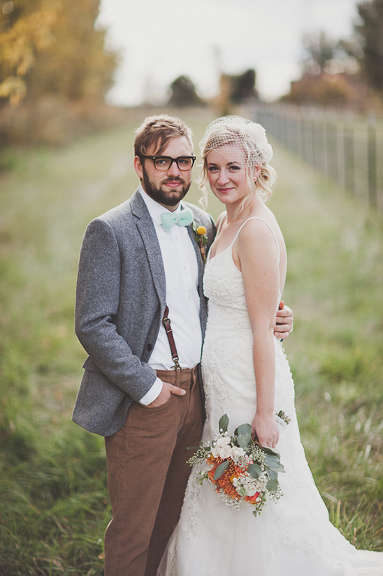 Happy couple posing outdoors