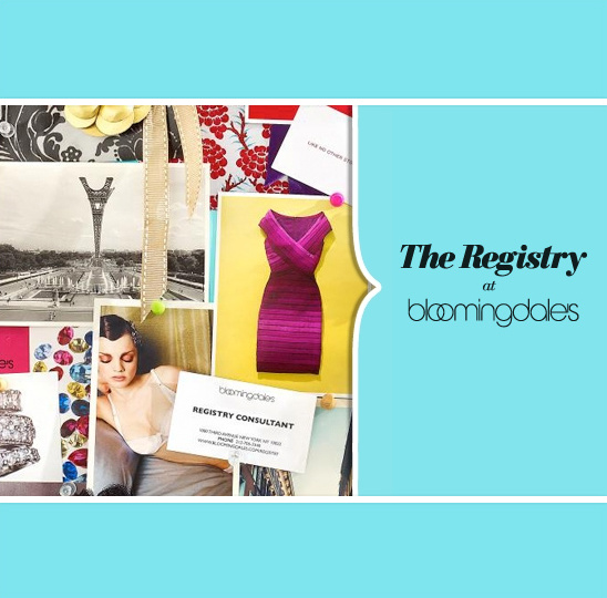 Bloomingdales Registry mood board with a stylish dress and Parisian flair