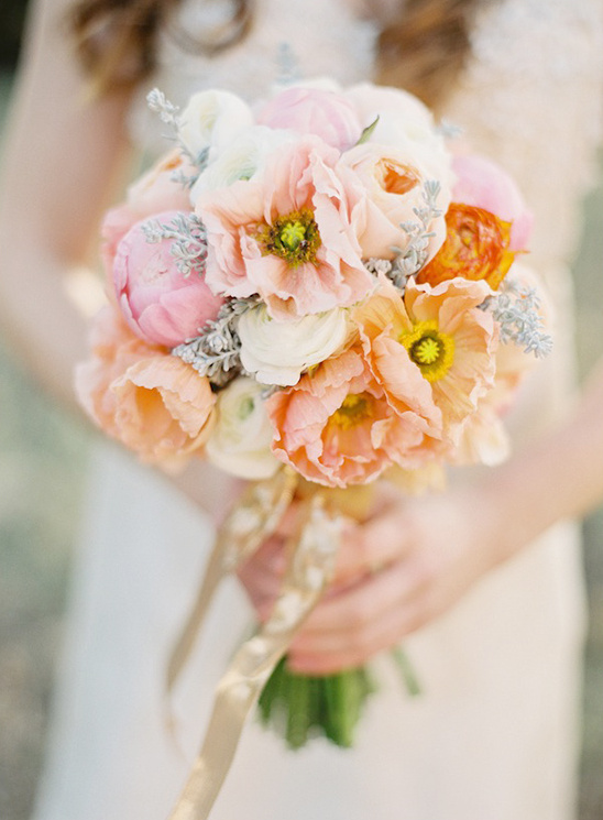 Romantic Peach Wedding Bouquet
