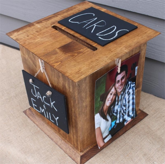 Rustic Brown Wedding Card Box