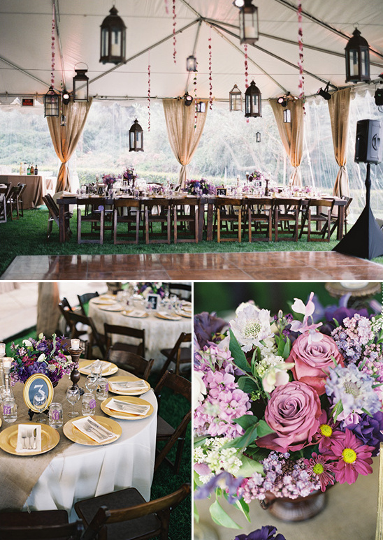 gold and purple wedding decor ideas
