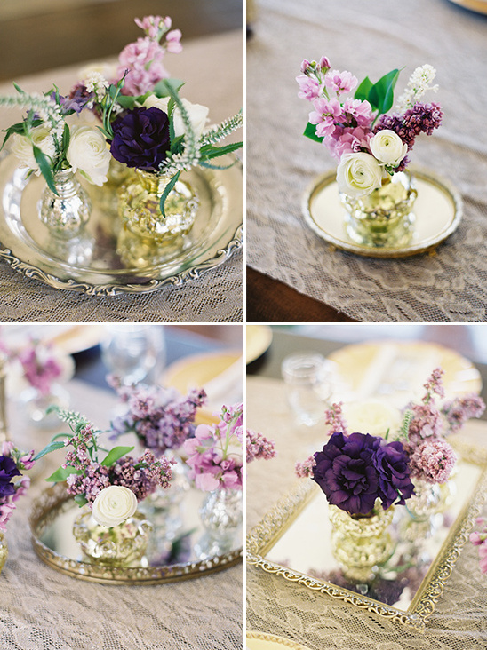 florals placed on trays