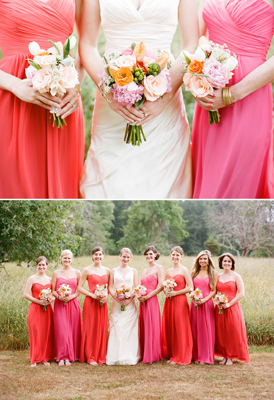 pink and red bridesmaid
