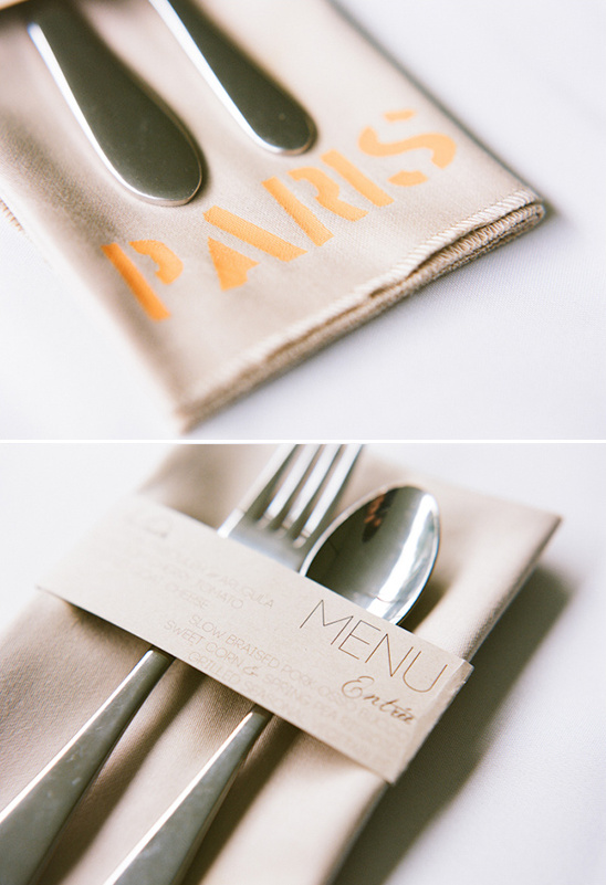 Parisian menu place setting with silverware