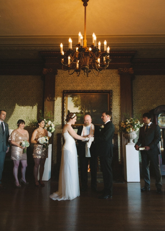 Wedding ceremony in elegant hall