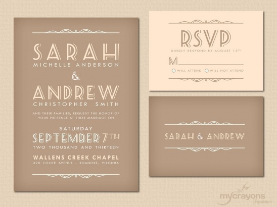 Elegant wedding invitation suite with RSVP card design