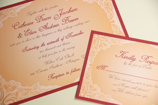 Antique, Vintage-inspired Lace Wedding Invitations