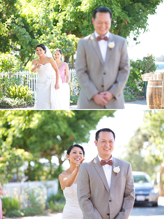 wedding first look captured by Diane Marie Photography