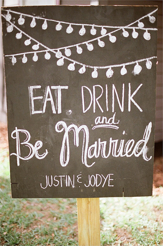 Eat Drink and Be Married wedding sign for Justin and Jodye