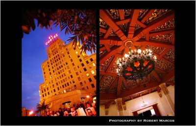 El Cortez Hotel: Nighttime view and ornate interior