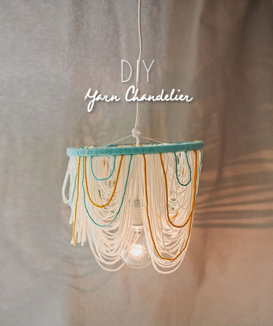 diy yarn chandelier