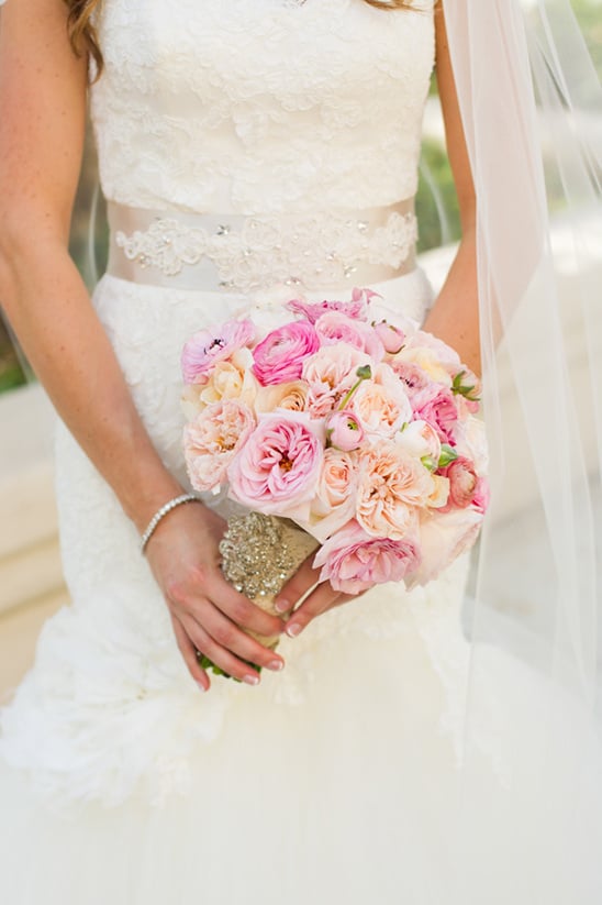 pink and peach wedding bouquet
