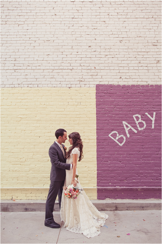 Industrial Wedding With Pink And Peach Accents