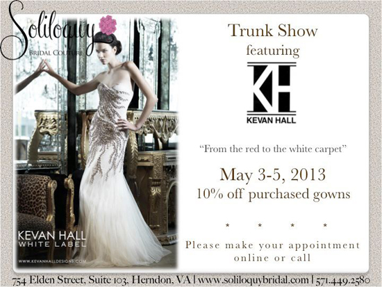 Kevan Hall Trunk Show at Soliloquy Bridal Couture