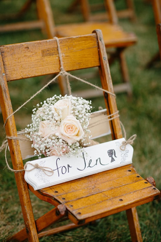 remberance chair at wedding