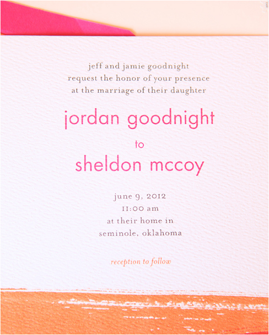Jordan Goodnight & Sheldon McCoy wedding invitation