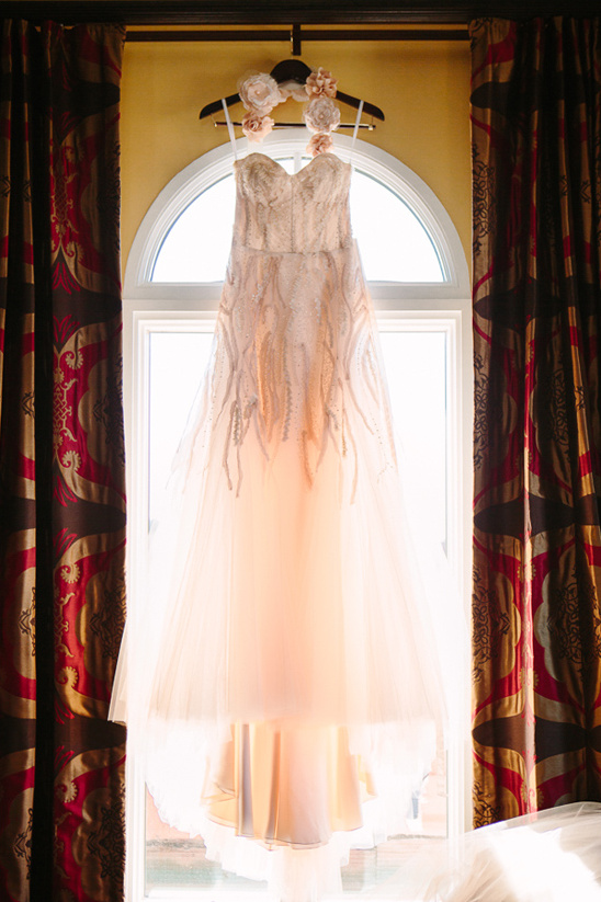 pink wedding dress by Monique Lhuillier