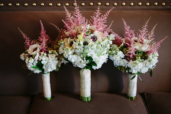 pink and white wedding bouquets by Blooming Flowers and Gifts