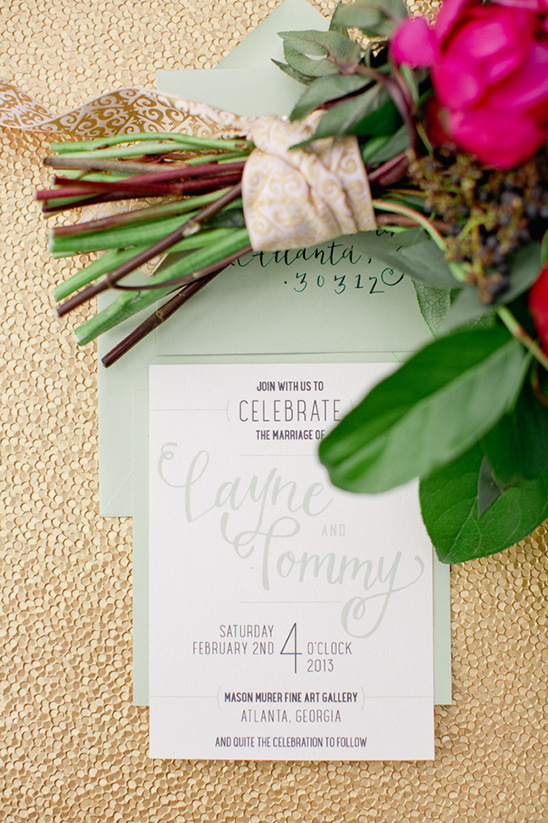 mint green wedding invite