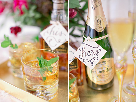wedding labels for his and her drinks