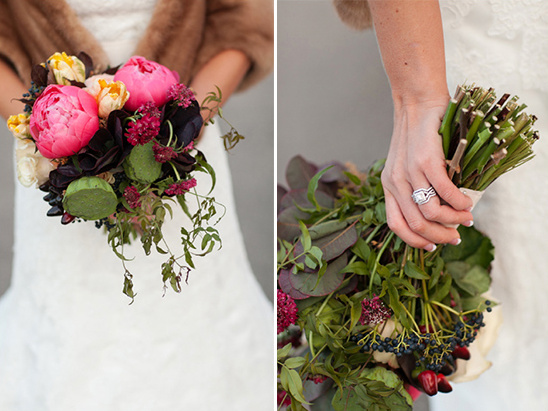succulent and peonies wedding bouquet
