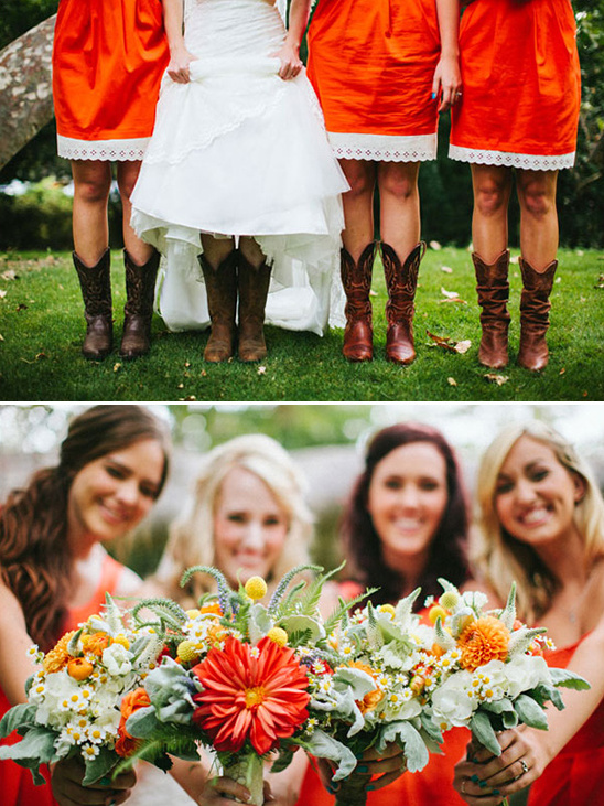 rustic orange bridesmaid dresses