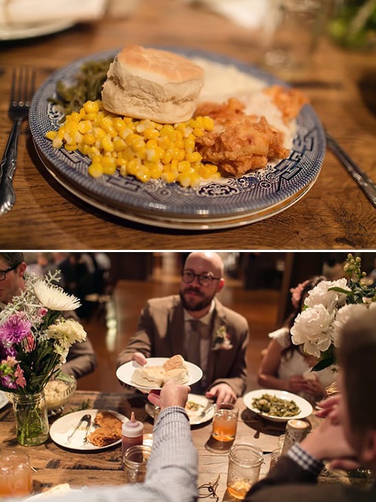 family style wedding dinner catered by Dad and Daughterâs Divine Catering