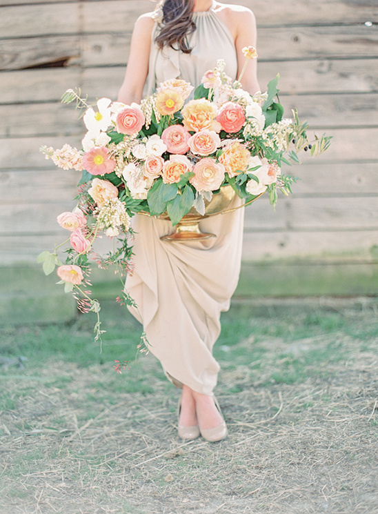 peach wedding florals designed by Fern Studios